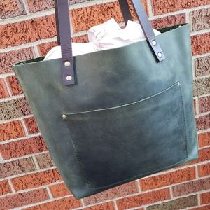 Portland Leather Goods Large Classic Tote in Green